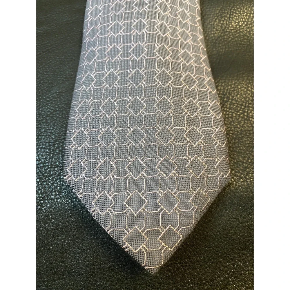 Michael Kors Men's Classic Silk Blend Tie Blue/Pink Geometric 56